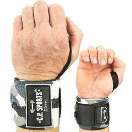 Strongman Wrist Wraps 50 cm, White/Camo  Strongman handledslindor 50 cm Kamo