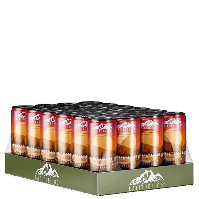 24 x Latitude 65 Energidryck 330 ml Midnattssol - Blodapelsin