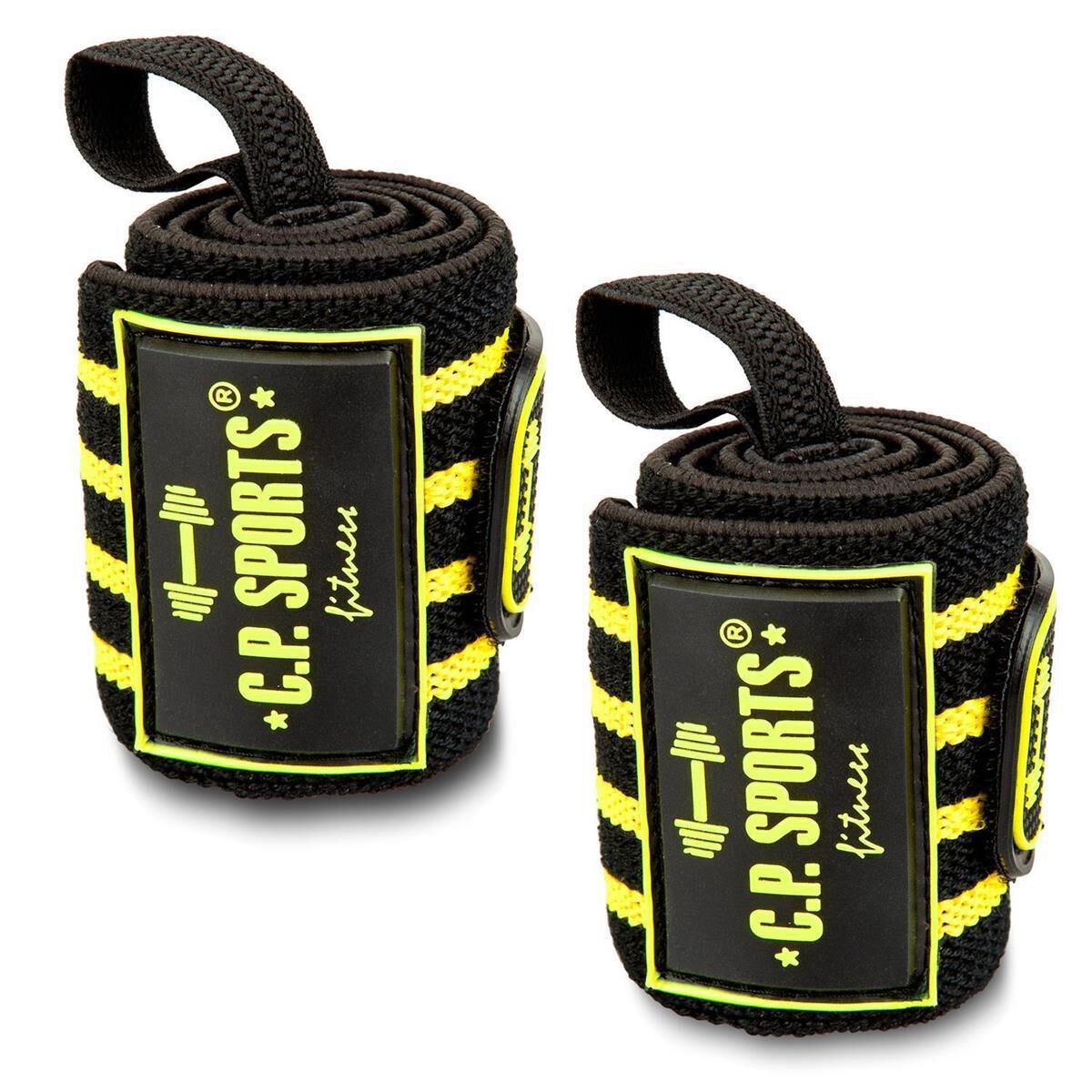 Strongman handledslindor 50 cm Svart Gul