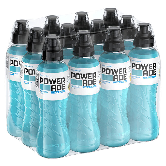 12 x Powerade ZERO Sportdryck 50 cl Mountain Blast Zero