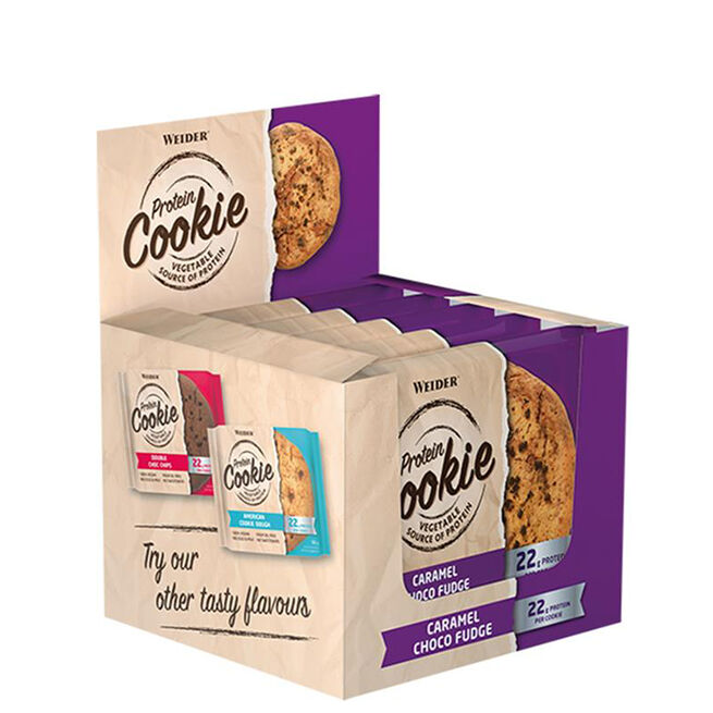 12 x Protein Cookies 90 g Caramel Choco Fudge