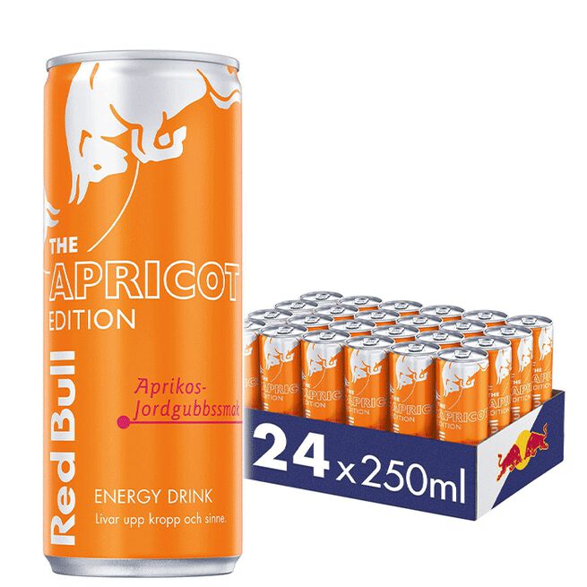 24 x Red Bull Energidryck, 250 ml, Apricot Edition Aprikos/Jordgubbe