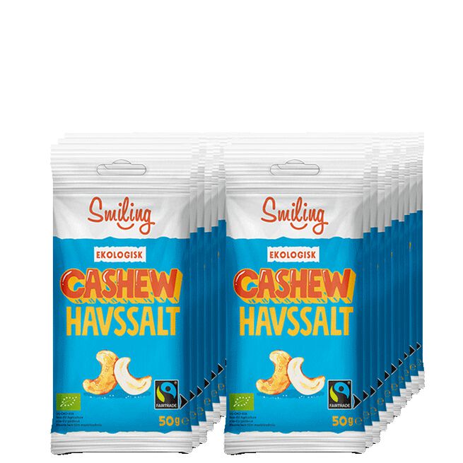 20 x Naturgodis Cashewnötter 50 g Havssalt