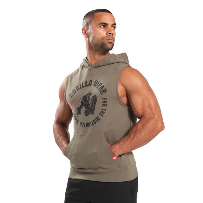 Marshall Sleeveless Hoodie, Army Green