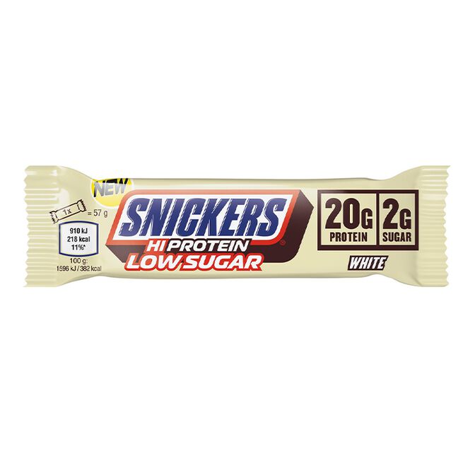 12 x Snickers High Protein Bar Low Sugar 57 g Vit Choklad Snickers Milk Chocolate