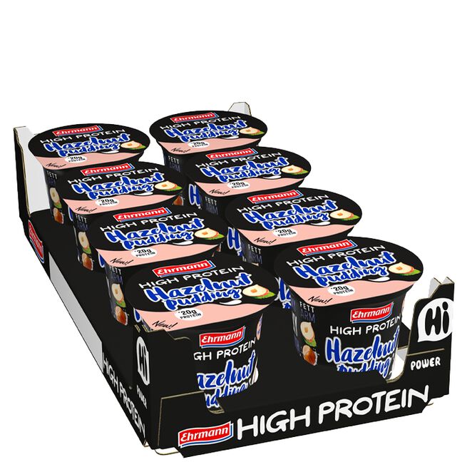 8 x Ehrmann Protein Pudding, 200 g Hazelnut