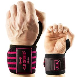 Strongman Wrist Wraps 50 cm, Pink  Strongman handledslindor 50 cm Rosa