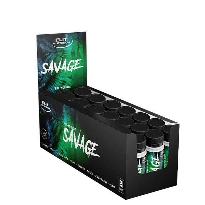 21 x Savage PWO Shot, 60 ml Sour Apple