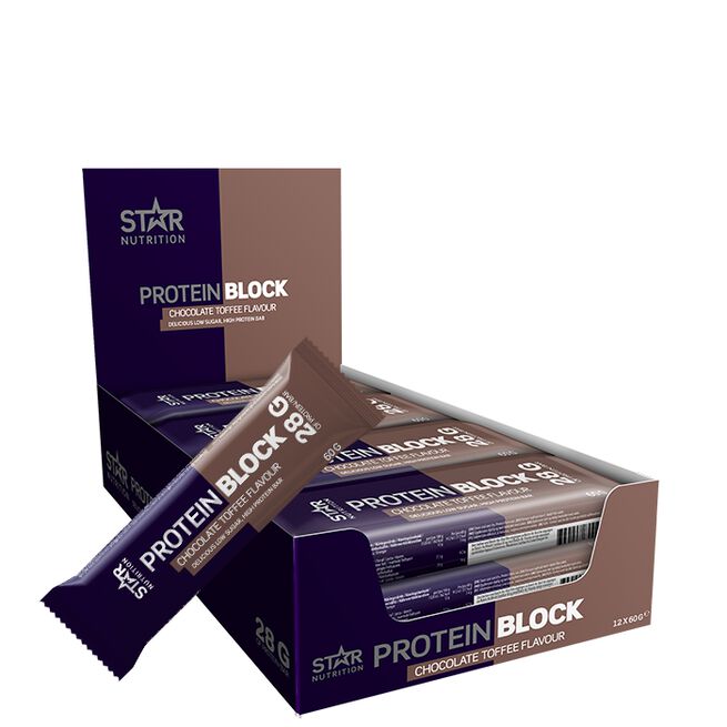 12 x Protein Block Bar 60 g Chocolate Toffee
