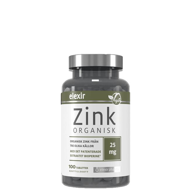 Organisk Zink 25 mg 100 tabletter