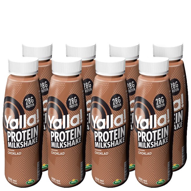 8 x Yalla Proteinshake, 500ml, Choklad 