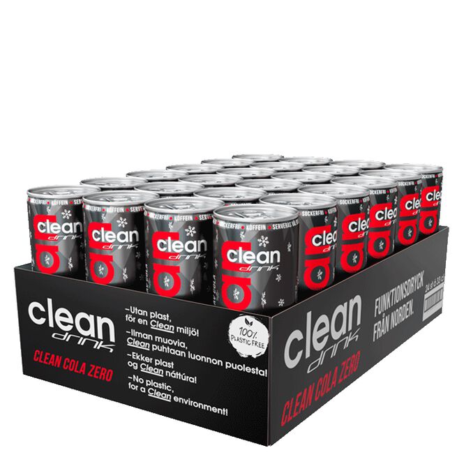 24 x Clean Drink 330 ml Cola Zero