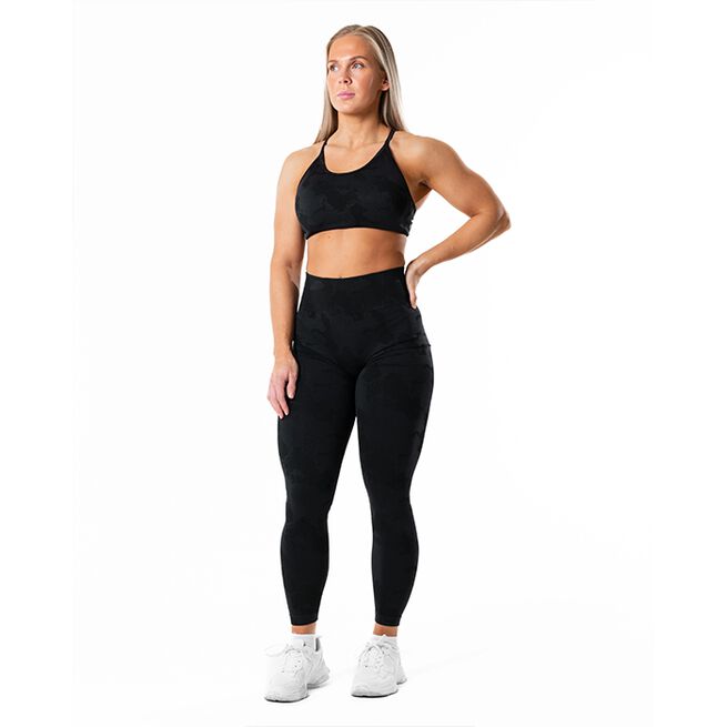 Prime Seamless Camo Sport-bh Svart