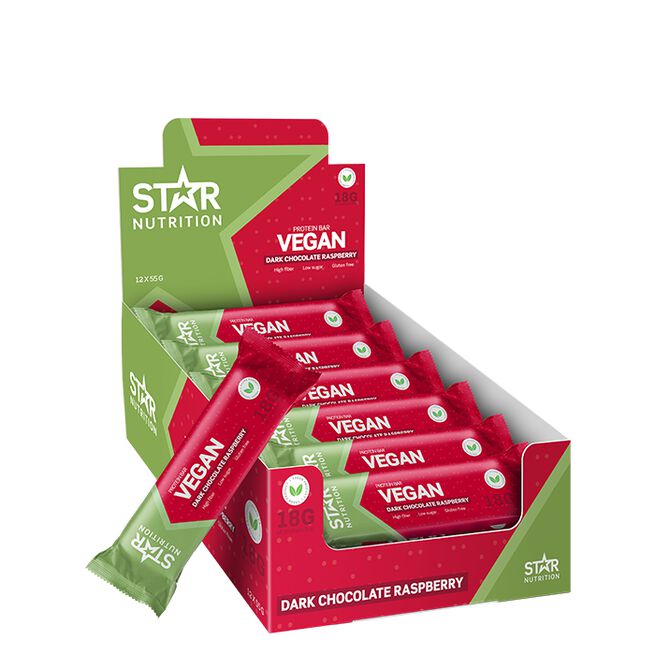 12 x Vegan Proteinbar 55 g Raspberry Chocolate