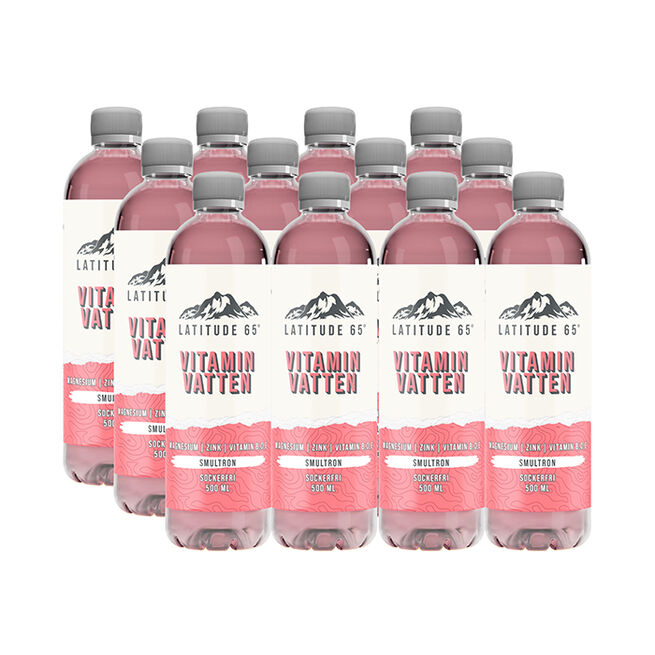 12 x Latitude 65, Vitaminvatten, 500 ml Smultron