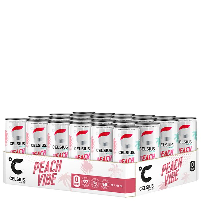 24 x Celsius Energidryck 355 ml Peach Vibe