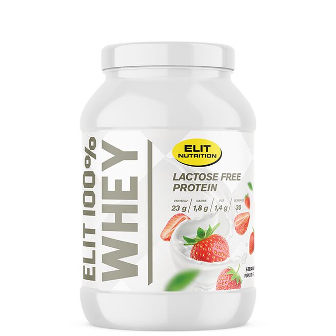 ELIT 100% Whey Laktosfritt Proteinpulver 900 g Strawberry Fruit