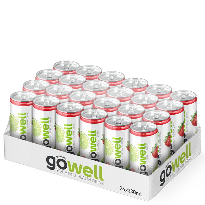 24 x GoWell Funktionsdryck Flak 33 cl Jordgubb Lime