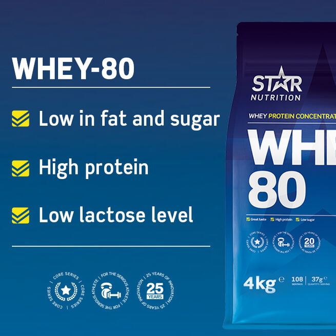 Whey-80 Vassleprotein 4 kg Double Rich Chocolate