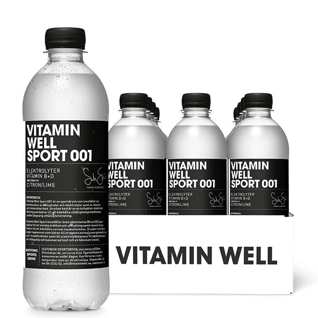 12 x Vitamin Well Vitamindryck 500ml Sport 001 Lemon/Lime