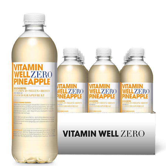 12 x Vitamin Well Zero Vitamindryck 500 ml Pineapple