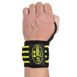 Wrist Wraps 30 cm, Black/Yellow  Handledslindor 30 cm Svartgul