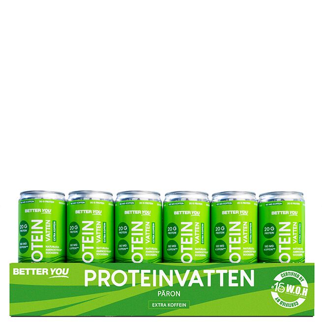 24 x Proteinvatten 330 ml Koffein Päron