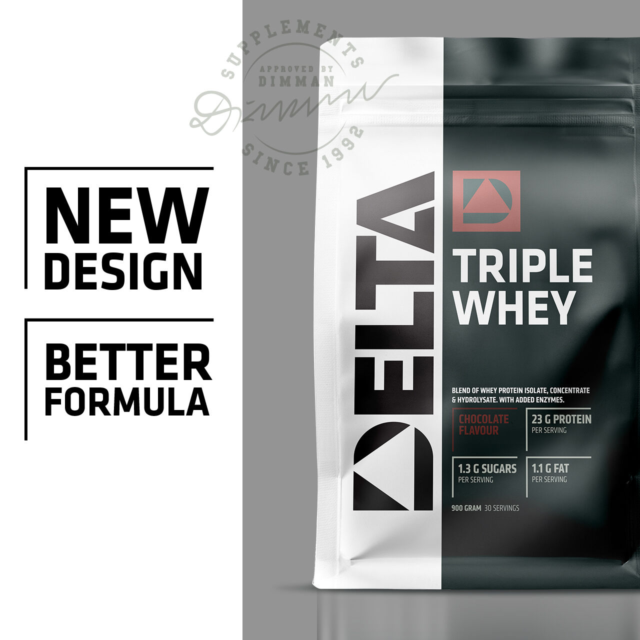 Triple Whey Vassleprotein 900 g chocolate