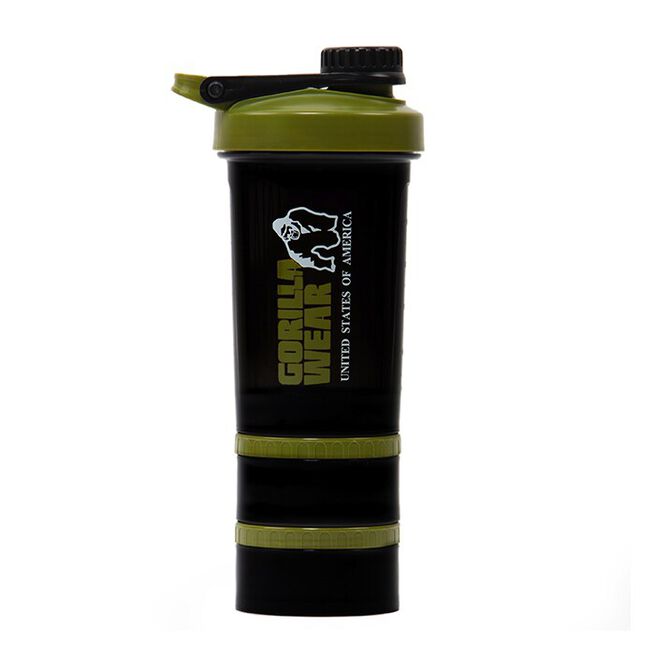 Shaker 2 Go Svart/Grön 500 ml + 130 ml x 2