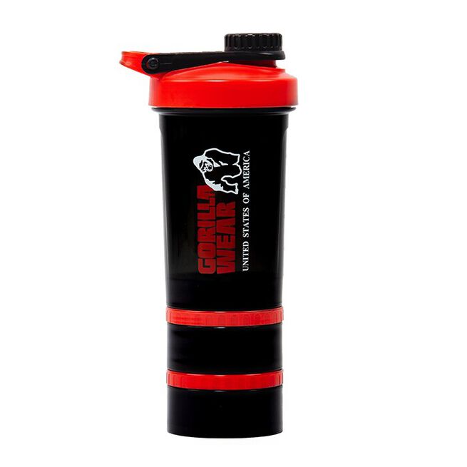 Shaker 2 Go Svart/Röd 500 ml + 130 ml x 2