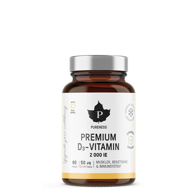 Premium D3-vitamin 2000 IE 60 kapslar