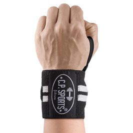 Wrist Wraps 30 cm, Black/White  Handledslindor 30 cm Svartvit