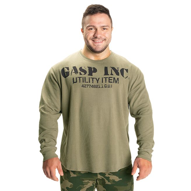 Thermal Gym Sweater, Washed Green