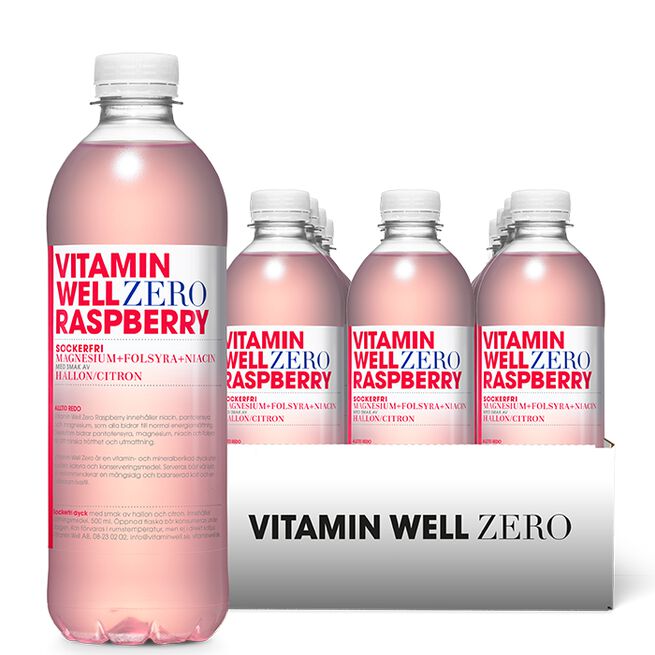 12 x Vitamin Well Zero Vitamindryck 500 ml Raspberry