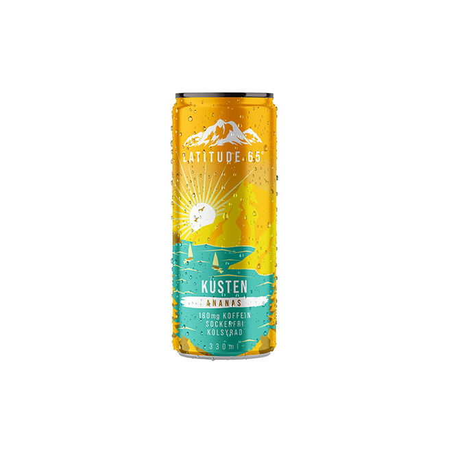 24 x Latitude 65 Energidryck 330 ml Kusten - Ananas