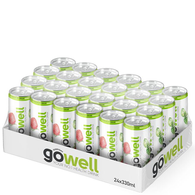 24 x GoWell Funktionsdryck Flak 33 cl Jordgubb Hallon Mynta