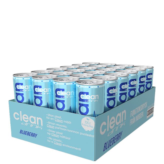 24 x Clean Drink, 330 ml, Blueberry 
