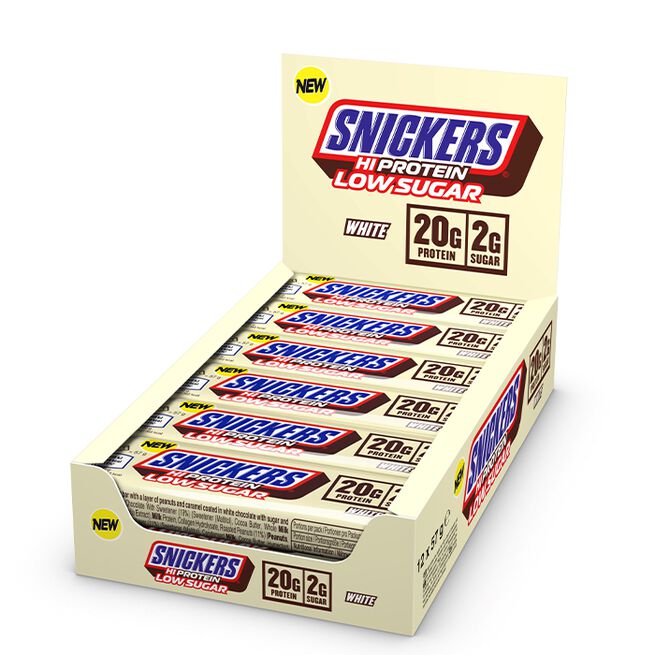 12 x Snickers High Protein Bar Low Sugar 57 g Vit Choklad Snickers Milk Chocolate