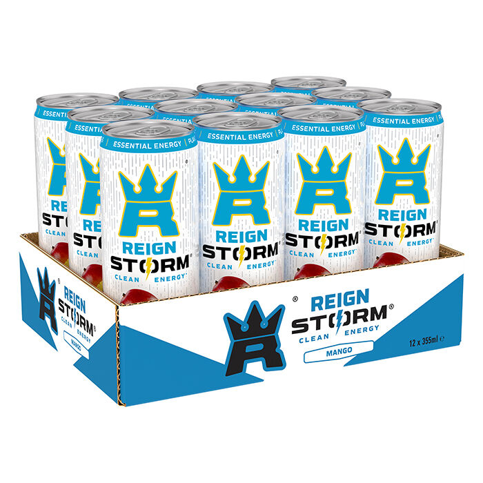 12 x Reign Storm Energy 335 ml Mango 2 kr pant Nyhet