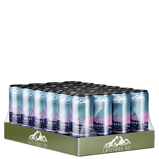 24 x Latitude 65 Energidryck 330 ml Norrsken - Äpple/Päron
