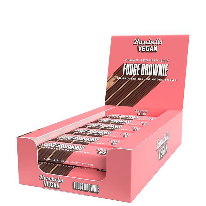 12 x Barebells Vegansk Proteinbar 55 g Fudge Brownie