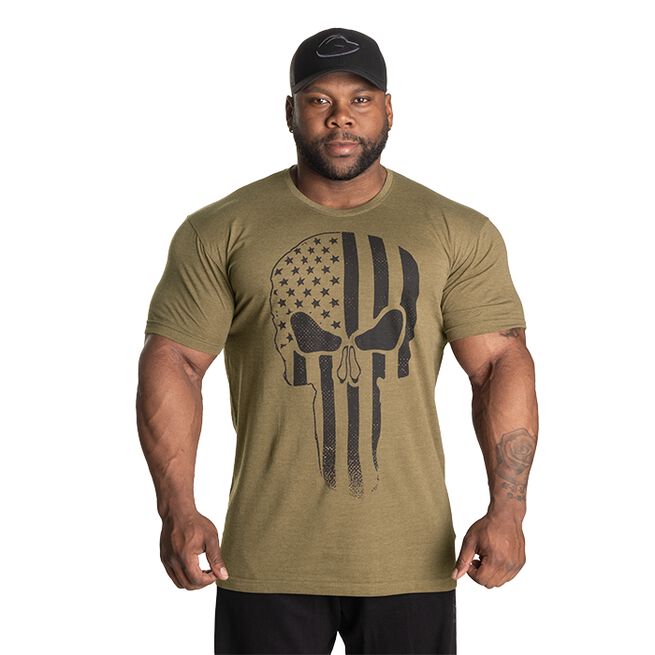 Skull Standard Tee, Army Green Melange