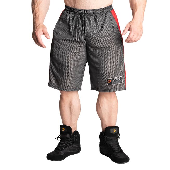 No1 Mesh Shorts, Black/Red