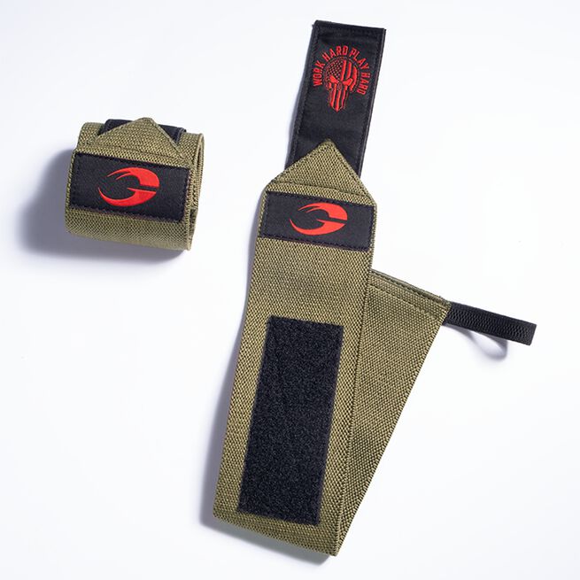 Hardcore Wrist Wraps 18 inch, Green/Red