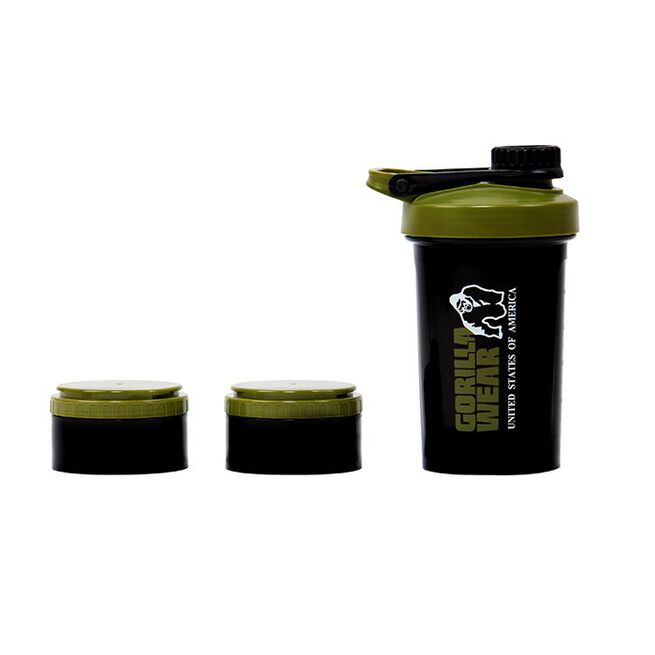 Shaker 2 Go Svart/Grön 500 ml + 130 ml x 2