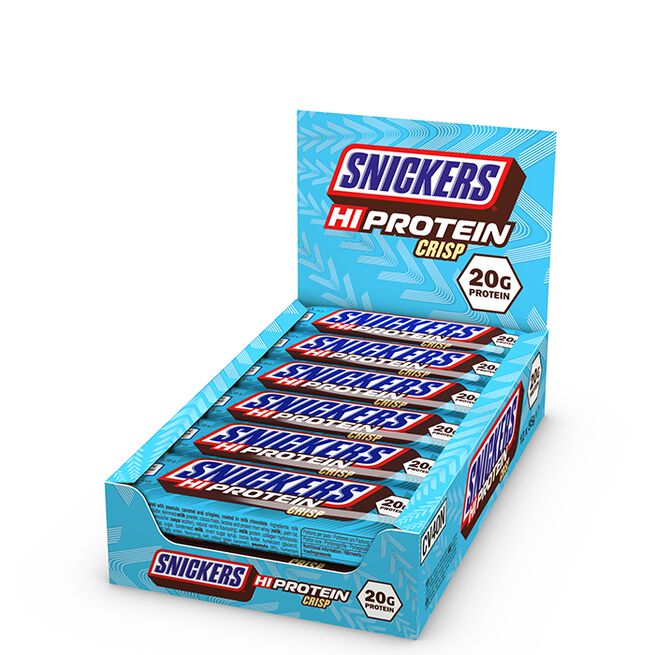 12 x Snickers High Protein Crisp Bar 55 g Mjölkchoklad Milk Chocolate