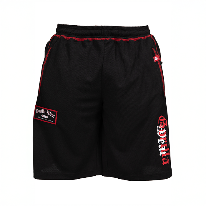 Marlow Mesh Shorts Svart R&ouml;d