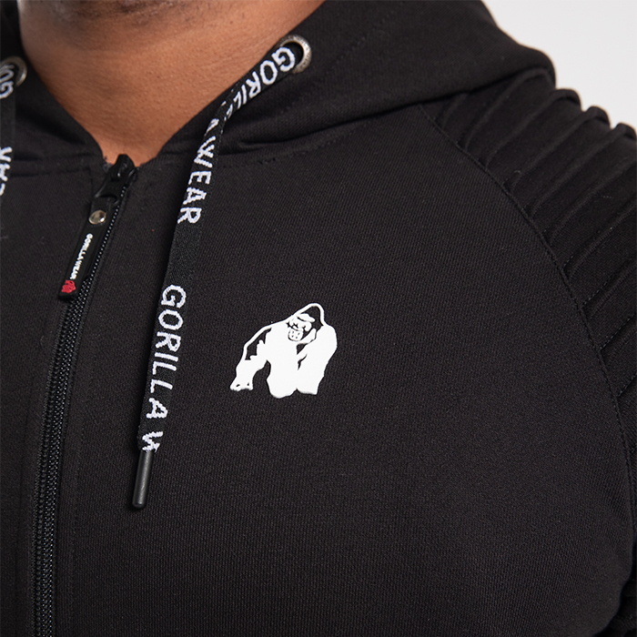 Georgia Zipped Hoodie, Black