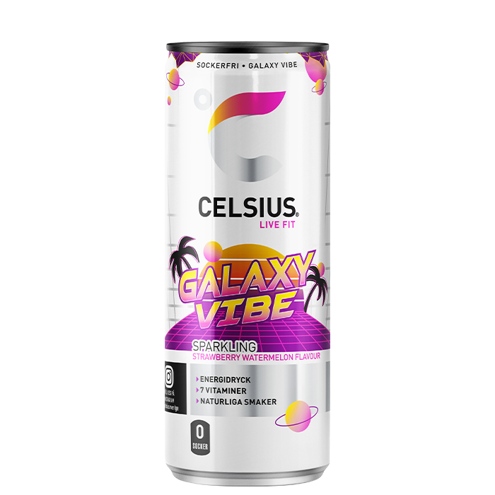 24 x Celsius Energidryck 355 ml Galaxy Vibe - NEW