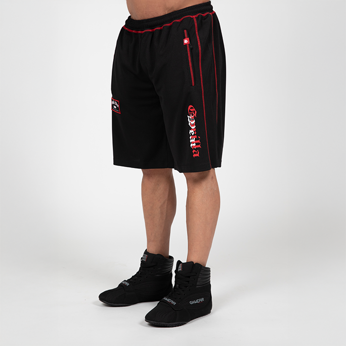 Marlow Mesh Shorts Svart R&ouml;d